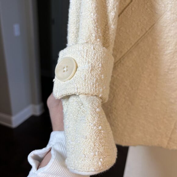 Banana Republic Womens Boucle Tweed Moto Jacket Balmacaan NWT Cream Ivory XS - Picture 6 of 14